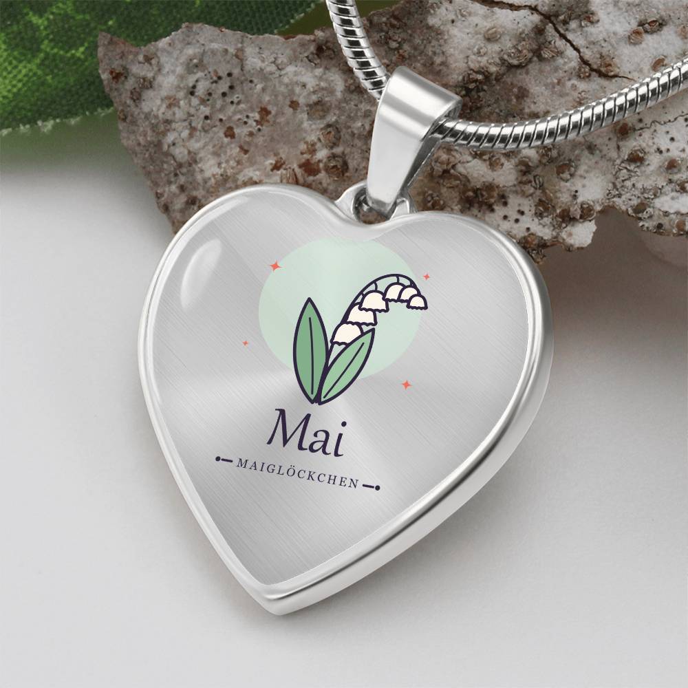 Geburtsblume Mai Geschenk zum Muttertag – Herzkette