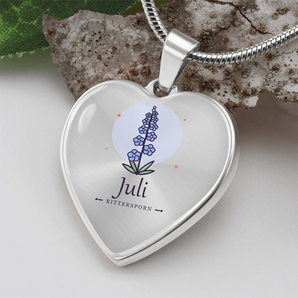 Geburtsblume Juli Geschenk zum Abschluss – Herzkette