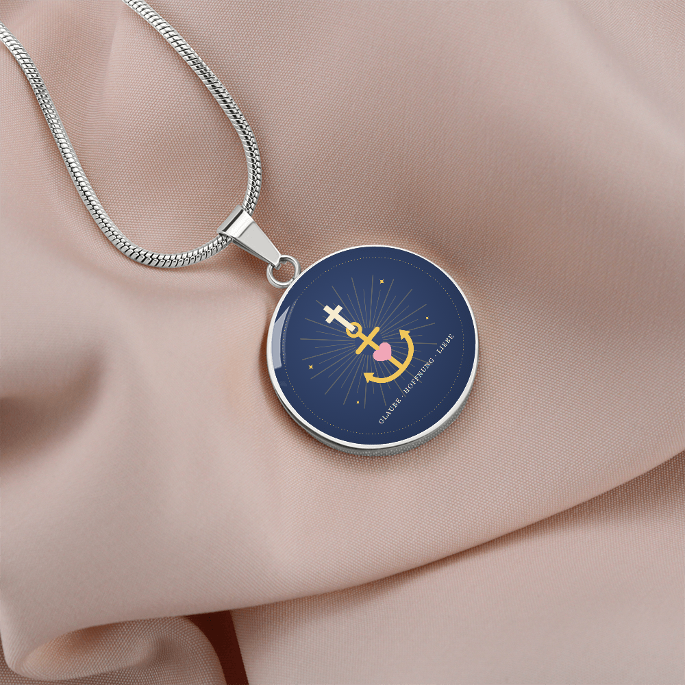 Glaube Hoffnung Liebe Schmuck mit Kombisymbol für Konfirmation und Taufe
