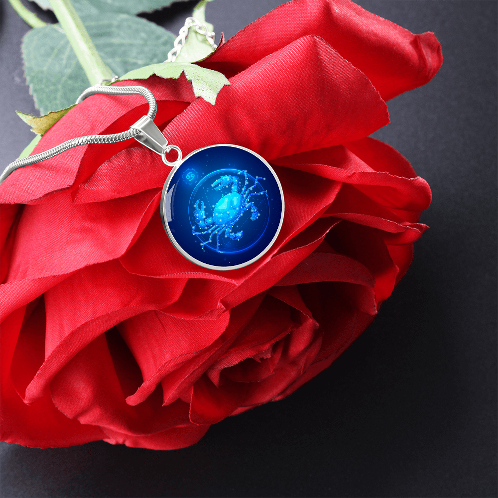 'Sternzeichen Krebs' Halskette mit kreisförmigen Anhänger