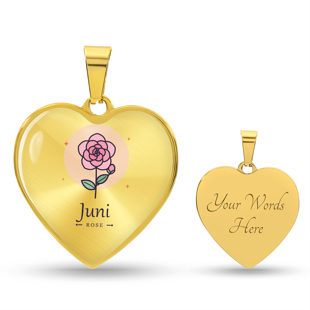 Geburtsblume Juni Geschenk für die Partnerin – Herzkette