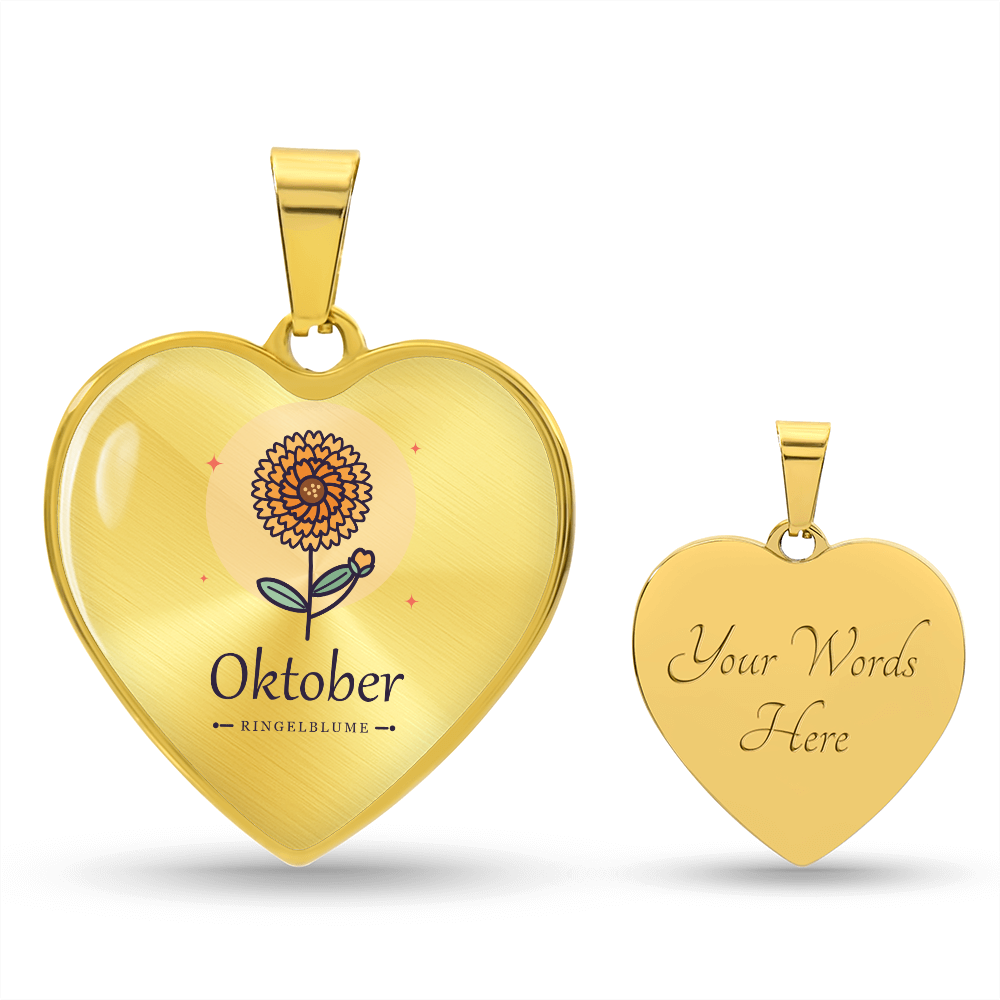 Geburtsblume Oktober Geschenk – Kette mit Herzanhänger