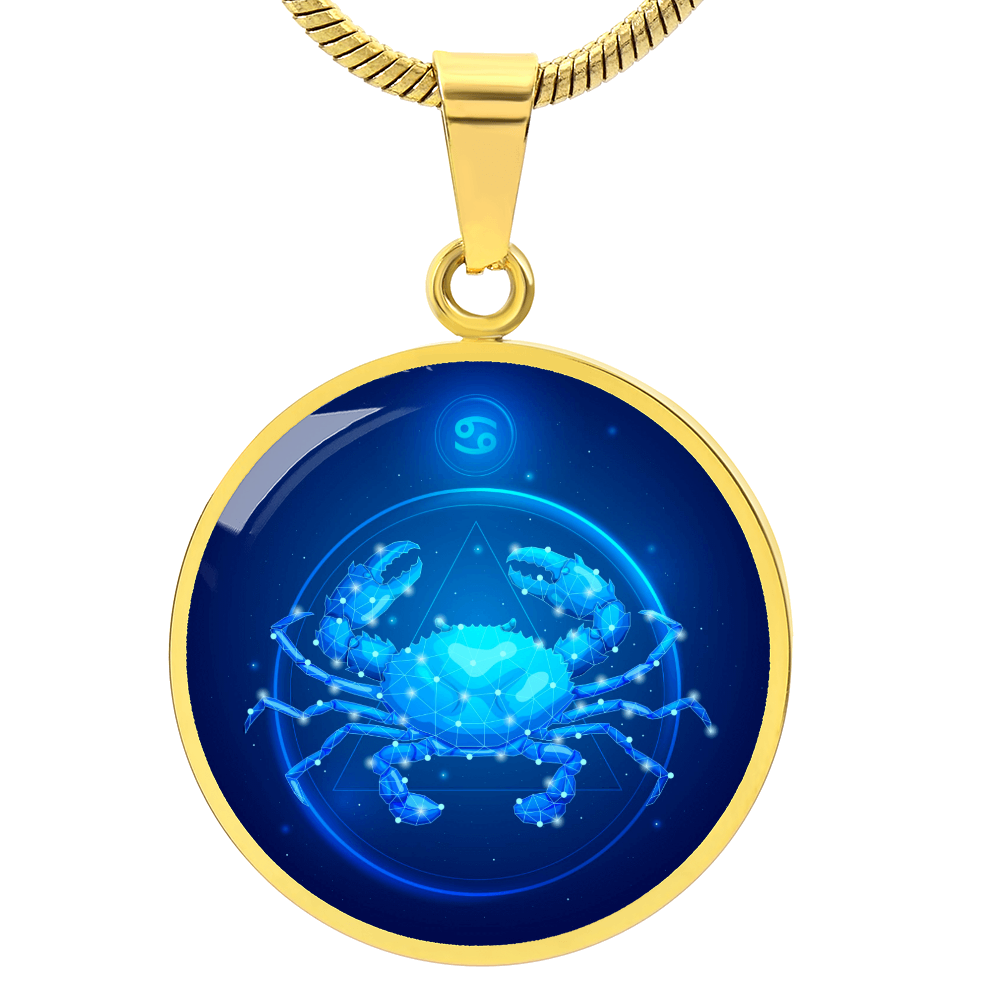 'Sternzeichen Krebs' Halskette mit kreisförmigen Anhänger