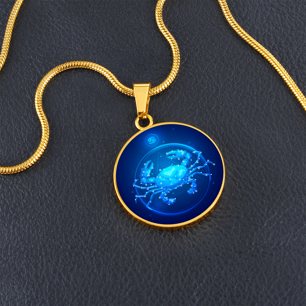 'Sternzeichen Krebs' Halskette mit kreisförmigen Anhänger