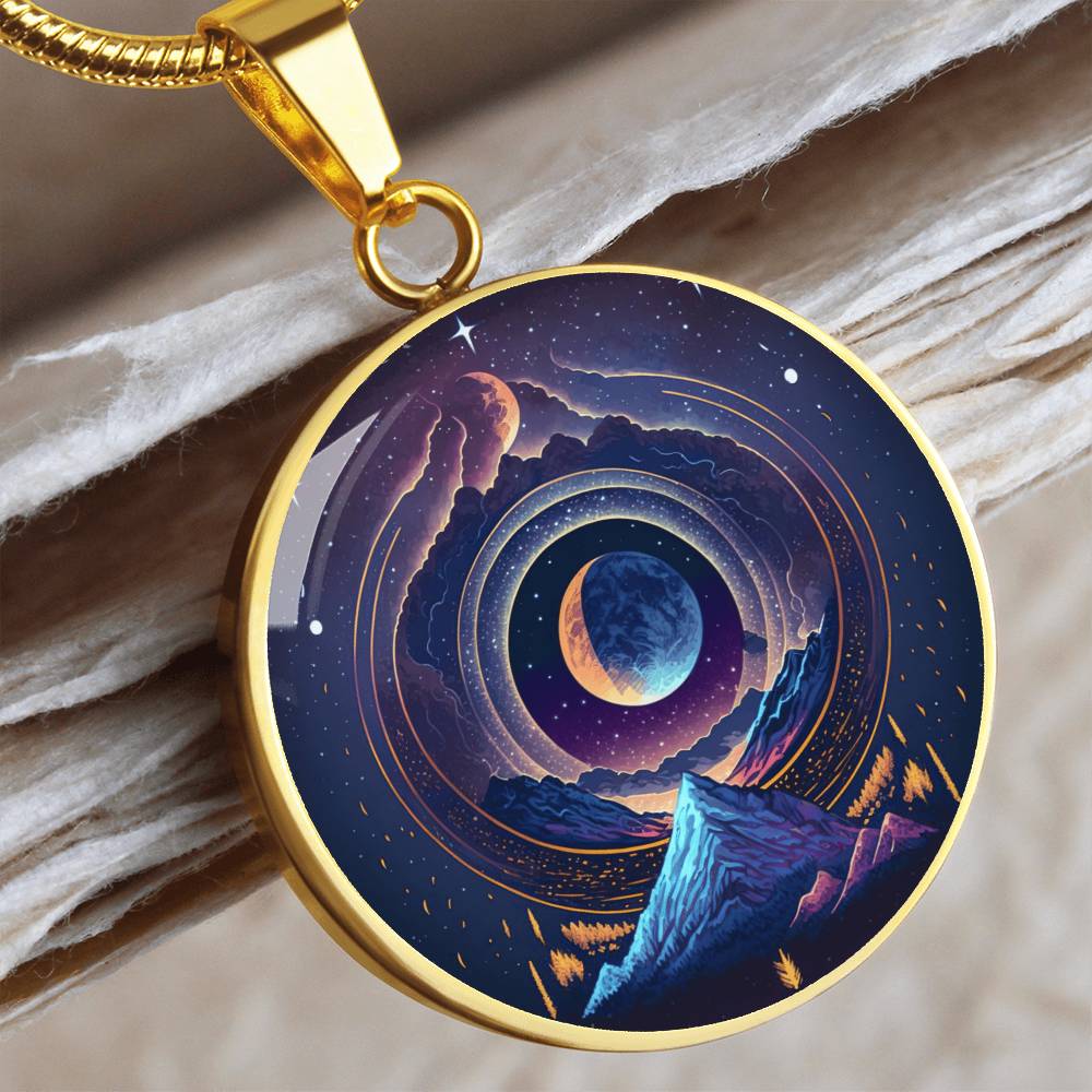 Charmante Kette mit Sonne, Mond und Sternen Motiven