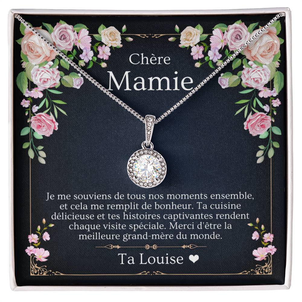 collier personnalisé pour mamie avec message