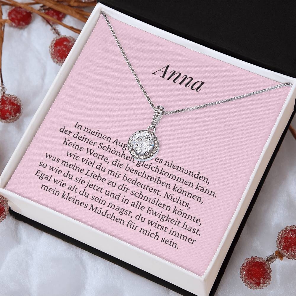 Geschenkidee für Mädchen Halskette mit Karte von Familie