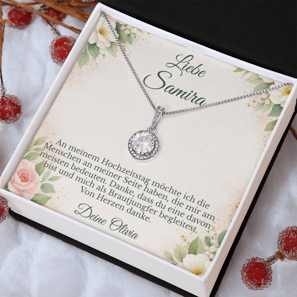 brautjungfer halskette in schmuckbox