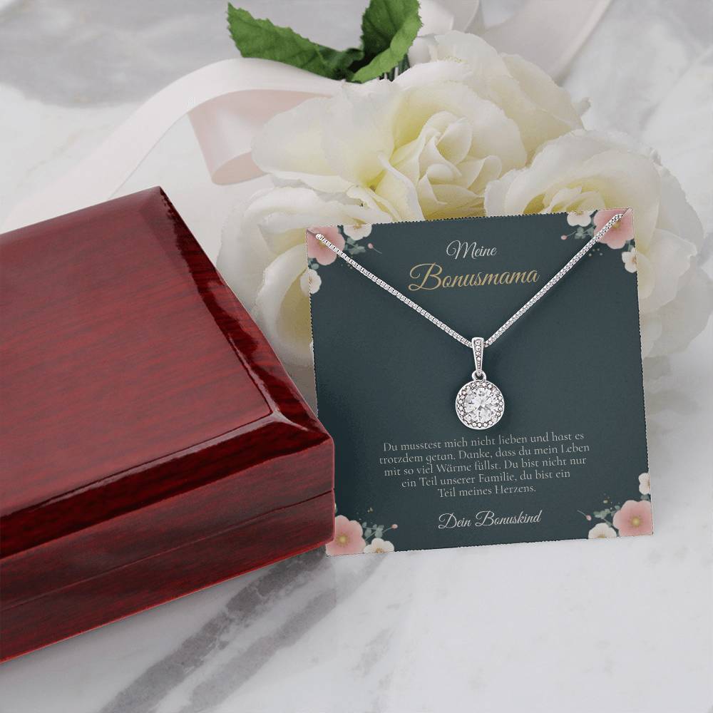 Geschenk für Stiefmutter – Halskette mit Karte und Schmuckbox
