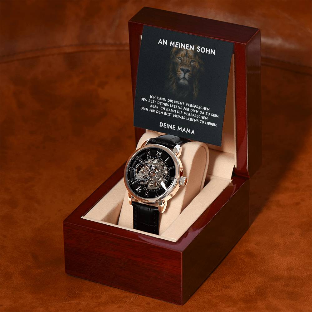 Uhrengeschenk für Sohn mit personalisierbarer Karte