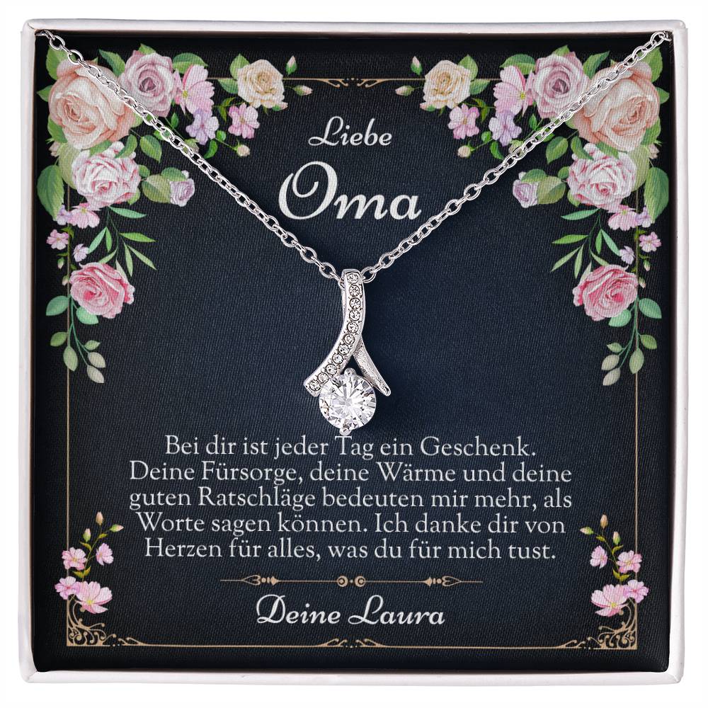 Geschenk von Enkel für Oma – Persönliche Halskette mit Botschaft
