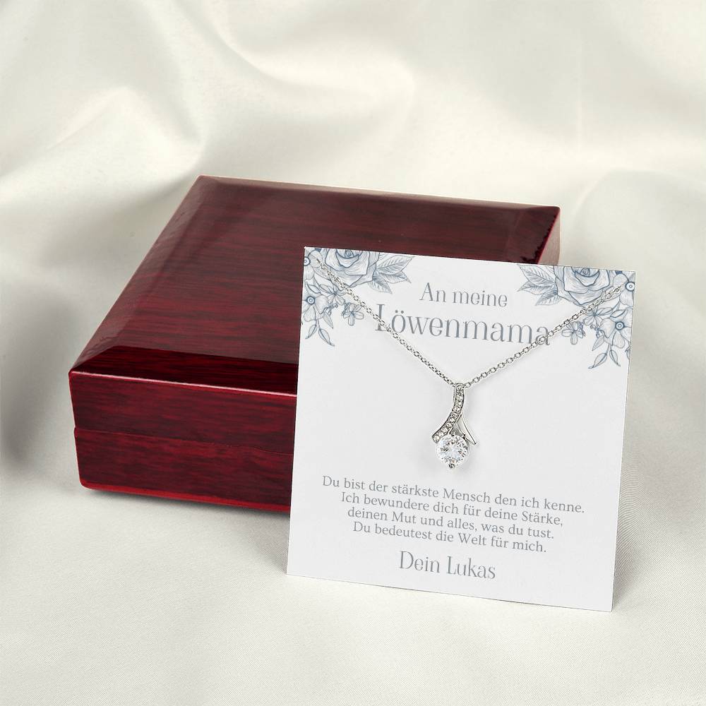 Personalisiertes Geschenk für Mutter mit Gravur – Halskette, Herzkarte und elegante Box