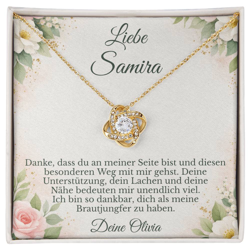 brautjungfer schmuck geschenk mit halskette und karte