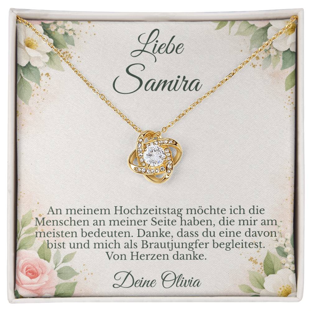 brautjungfer schmuck geschenk mit halskette und karte