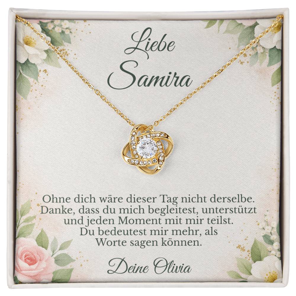 brautjungfer schmuck geschenk mit halskette und karte