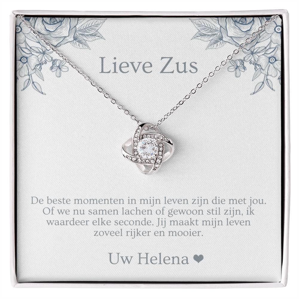 Leuk cadeau voor zussen - Schattige ketting met gepersonaliseerde kaart