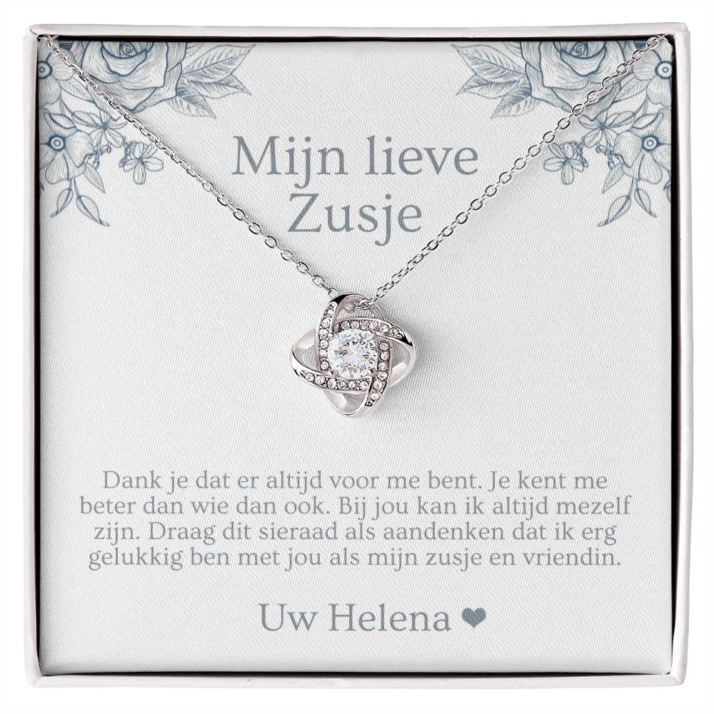 Cadeau voor zus 18 jaar - Prachtige halsketting met persoonlijke kaart