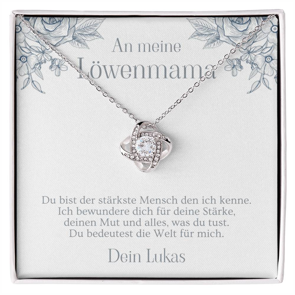 Personalisierte Halskette als besonderes Geschenk für Mama mit liebevoller Karte und Schmuckbox