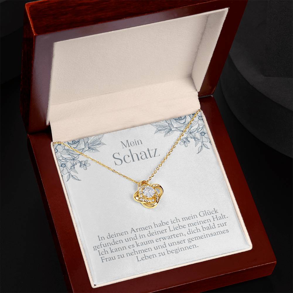 'In deinen Armen' Liebesknoten Halskette