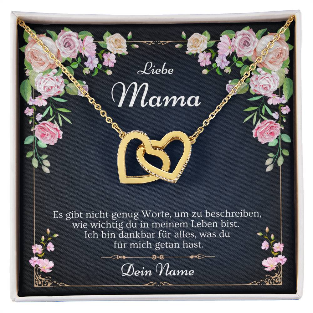 Geschenkidee Mama – Kette mit Spruchkarte in luxuriöser Mahagoni Geschenkbox