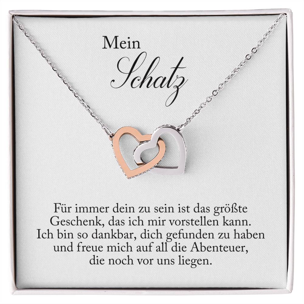 'Für immer dein zu sein' Verbundene Herzen Halskette