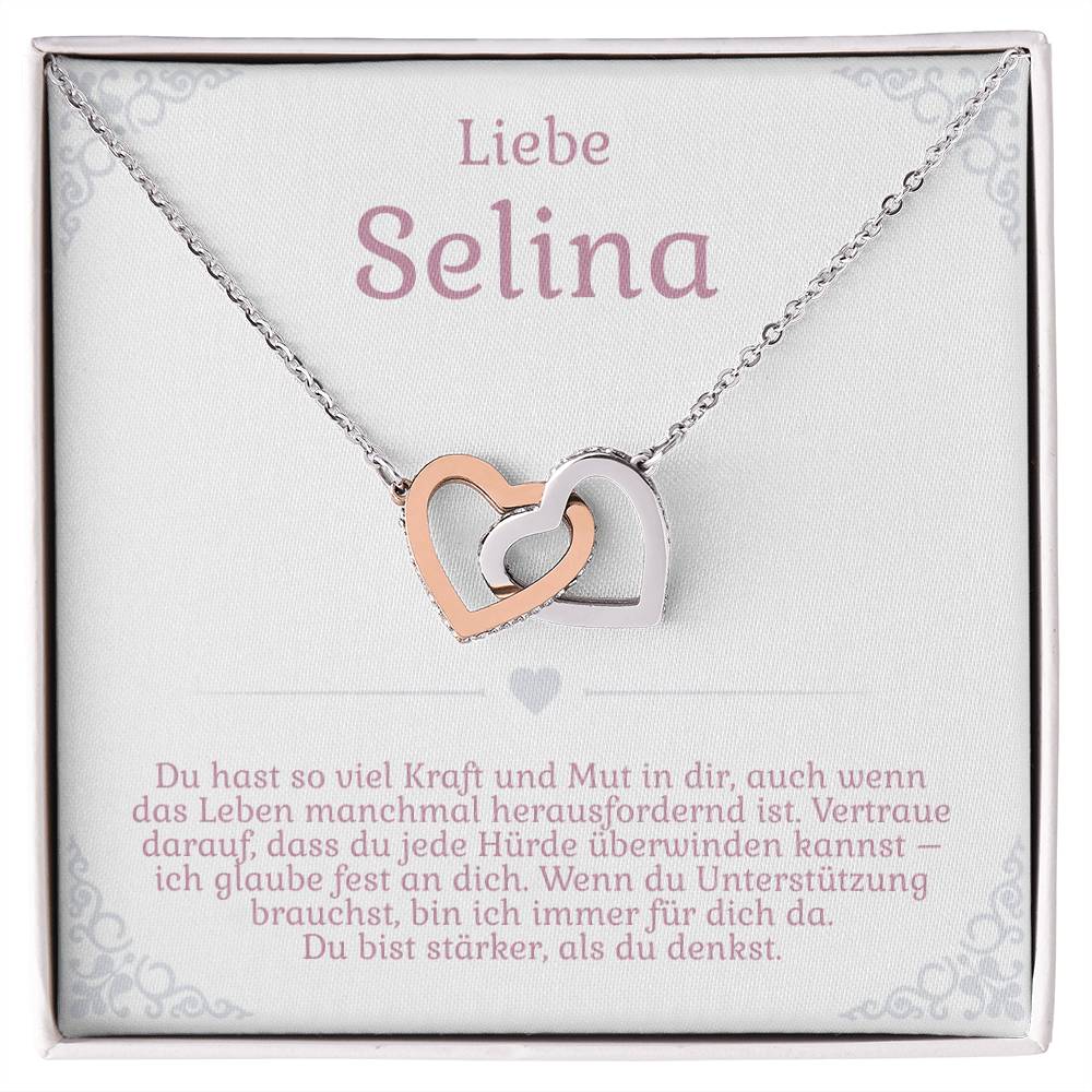 'Du hast so viel Kraft' Verbundene Herzen Halskette
