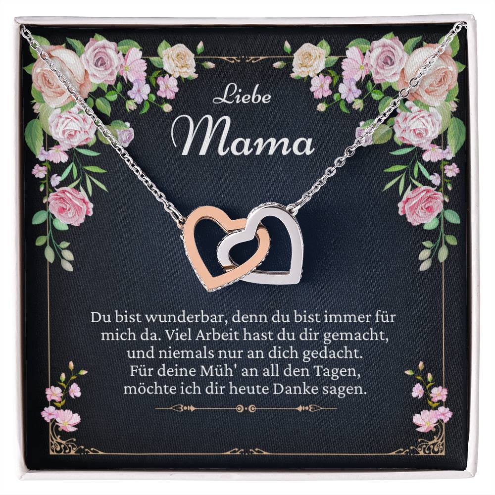 Halskette für Mama mit emotionaler Botschaft und Schmuckbox