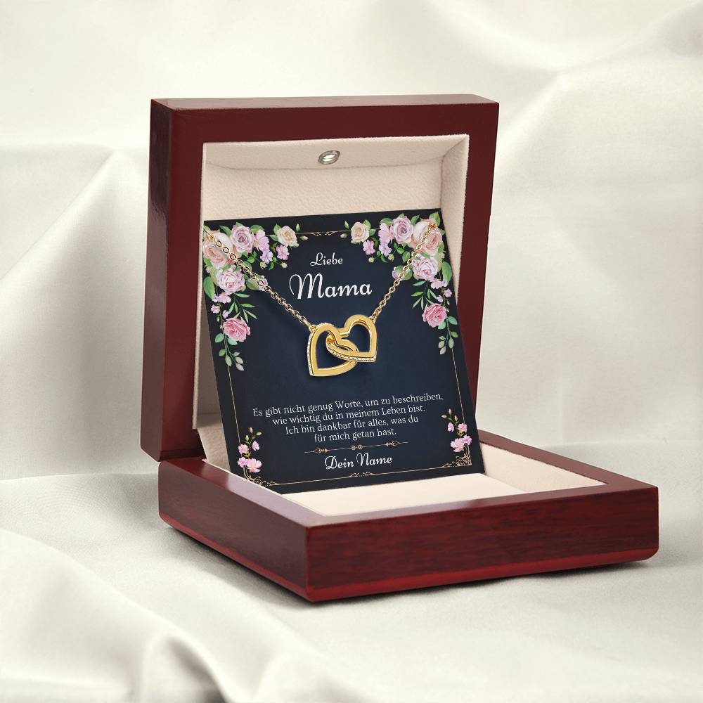 Geburtstagsgeschenk Mutter – Halskette in klassischer Schmuckbox mit persönlicher Karte