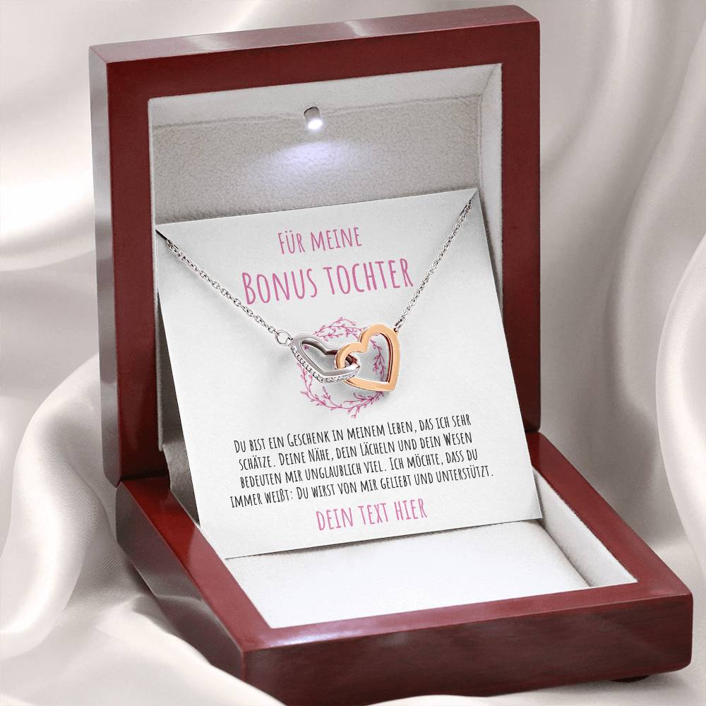 Geschenk für Bonus-Tochter mit Halskette und Karte
