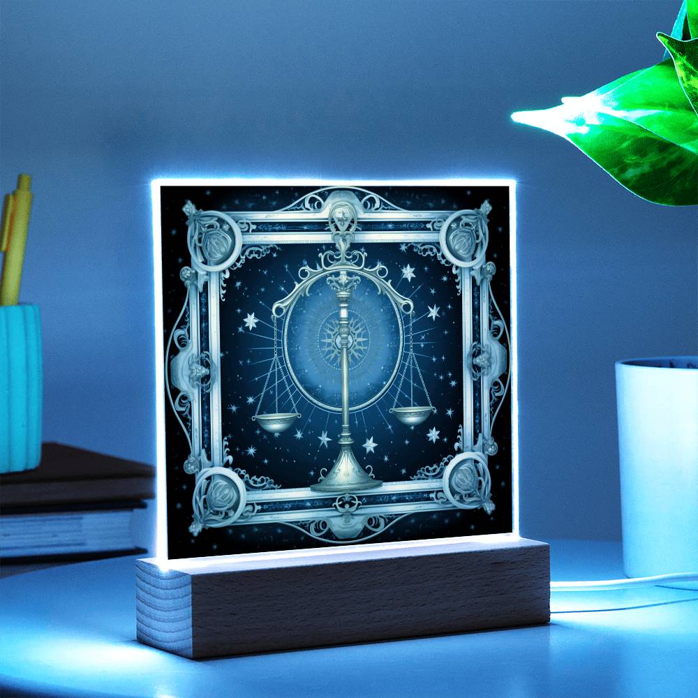 Geschenkideen für Waage: Nachtlampe mit Sternzeichen-Motiv.