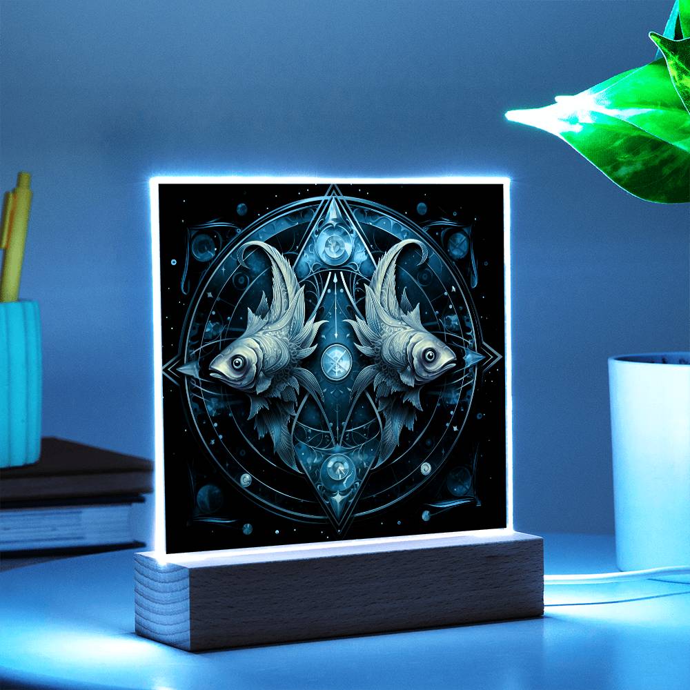 Geschenkideen für Fische: Nachtlampe mit Sternzeichen-Motiv.