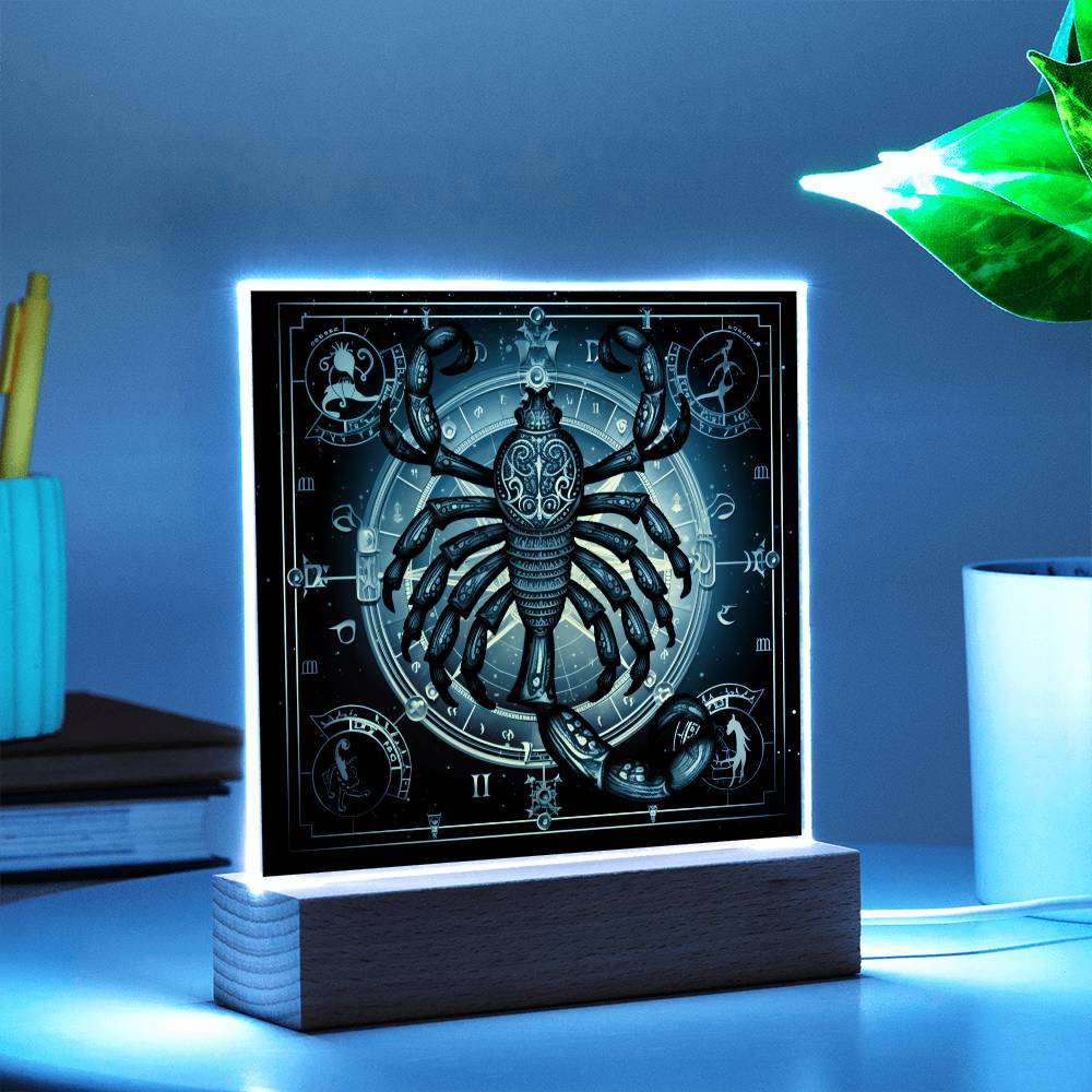 Geschenkideen für Skorpion: Nachtlampe mit Sternzeichen-Motiv.