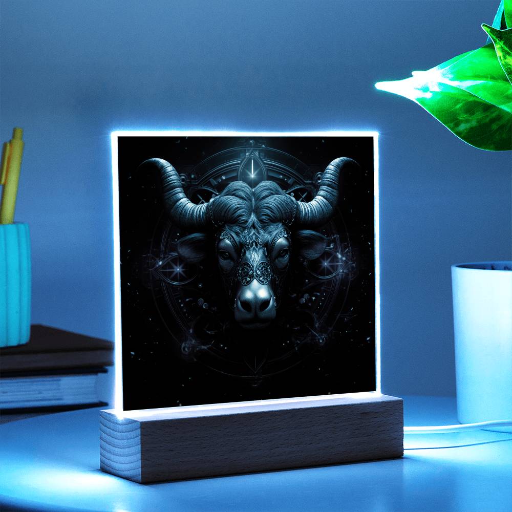 Geschenkideen für Stier: Nachtlampe mit Sternzeichen-Motiv.