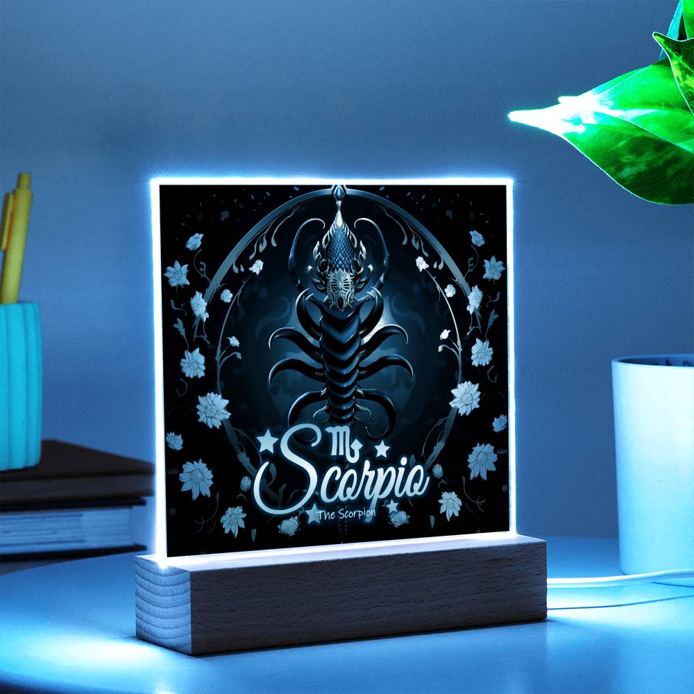 Geschenkideen für Skorpion: Nachtlampe mit Sternzeichen-Motiv.
