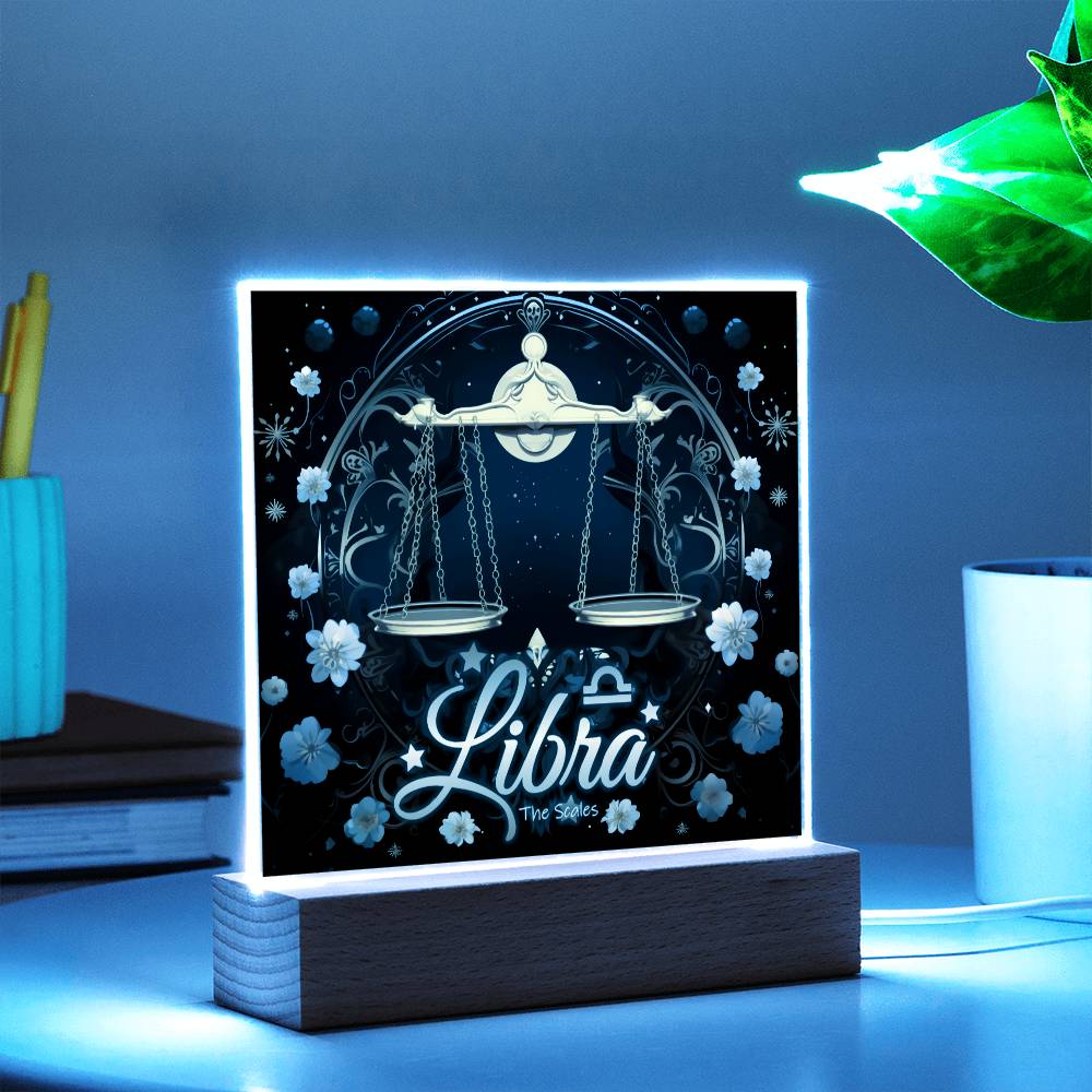 Geschenkideen für Waage: Nachtlampe mit Sternzeichen-Motiv.