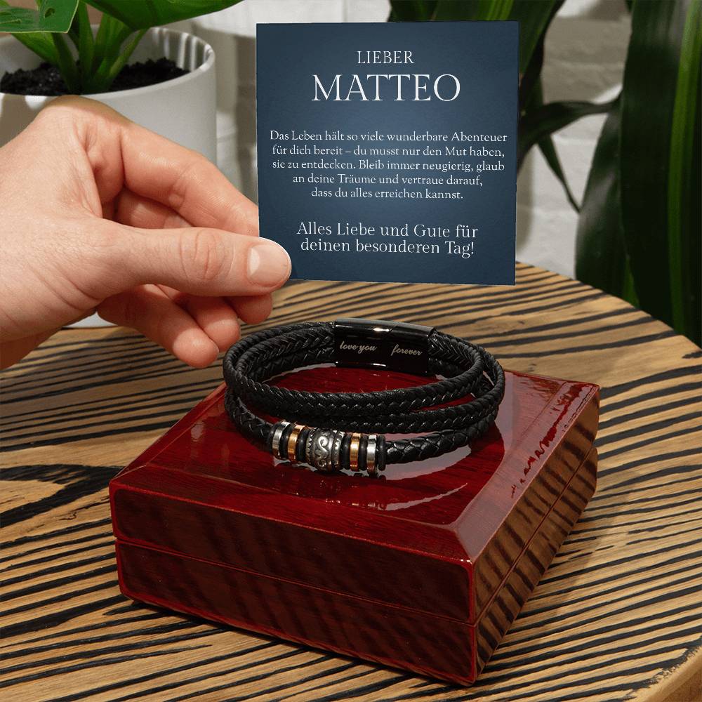 Armband zur Jugendweihe für Jungen in edler Schmuckbox