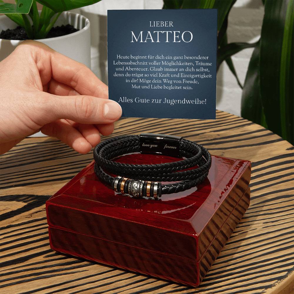 Armband zur Jugendweihe für Jungen in edler Schmuckbox