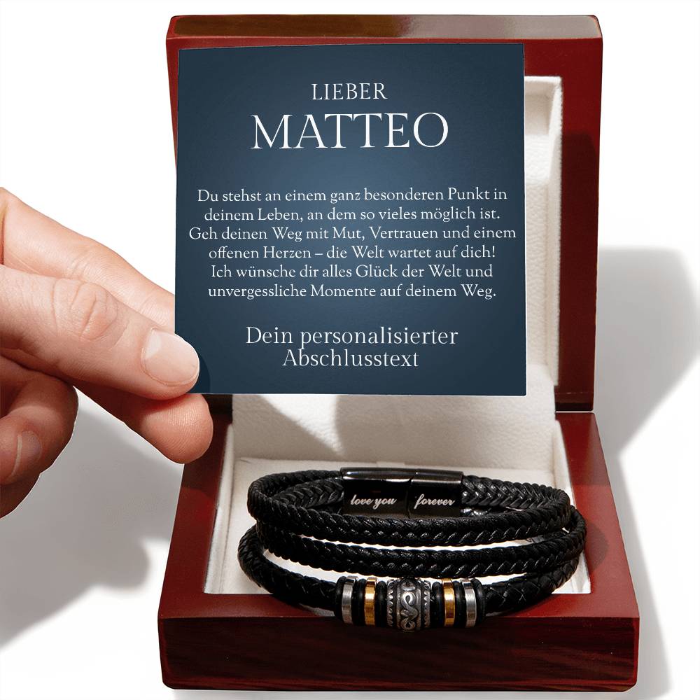 Geschenk zur Jugendweihe Junge – Armband mit emotionaler Botschaft