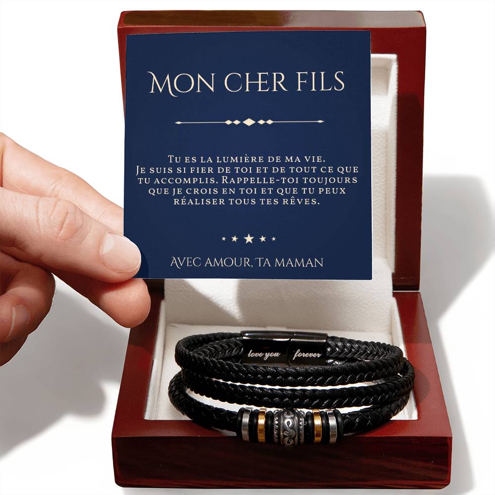 Bracelet symbolique pour fils avec carte