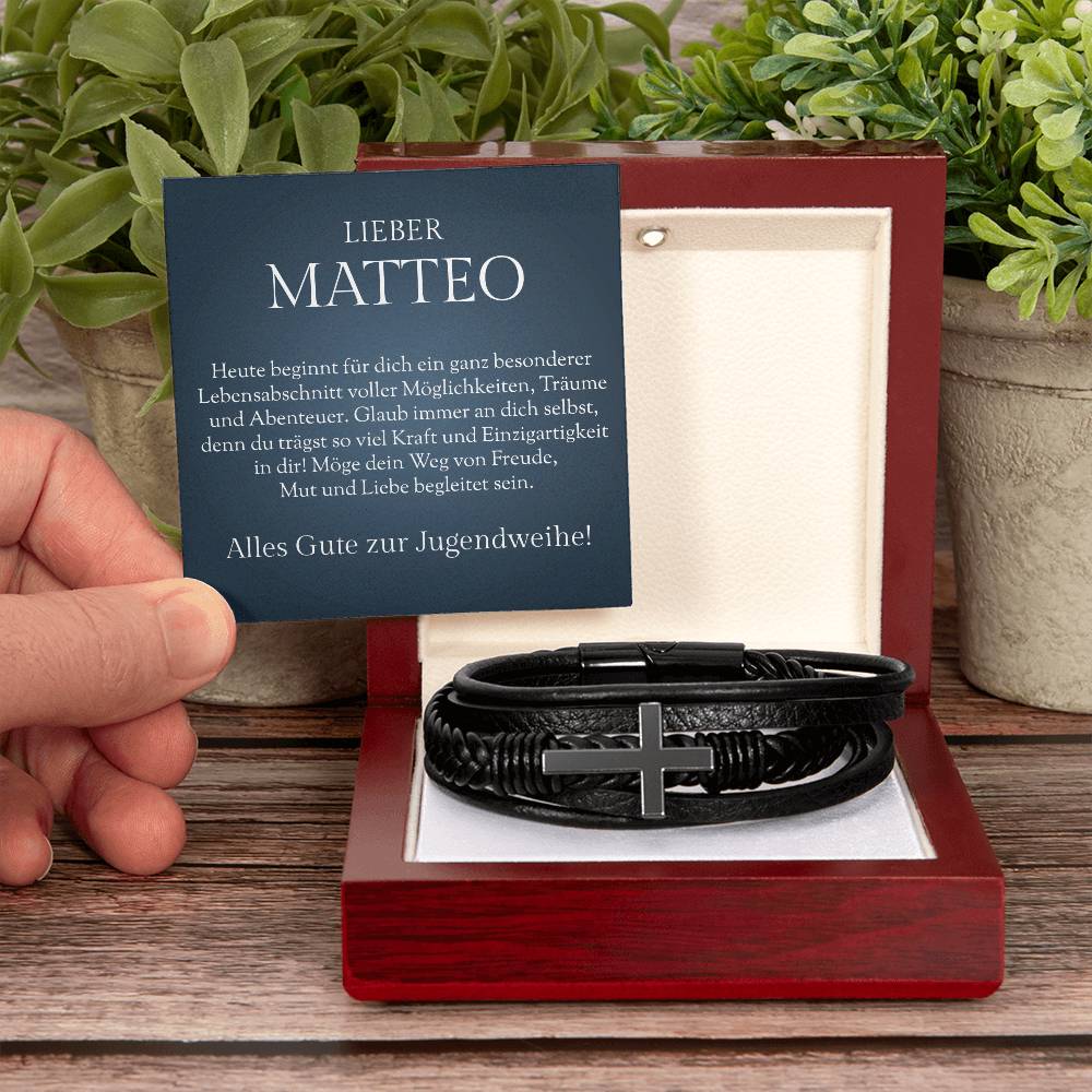 Modernes Jugendweihe Armband für Jungen als Geschenk