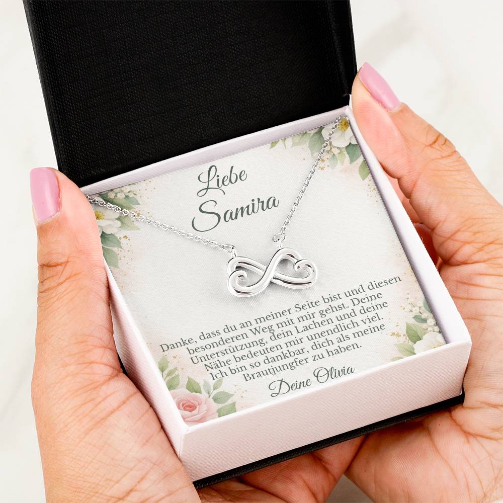 brautjungfer halskette in schmuckbox