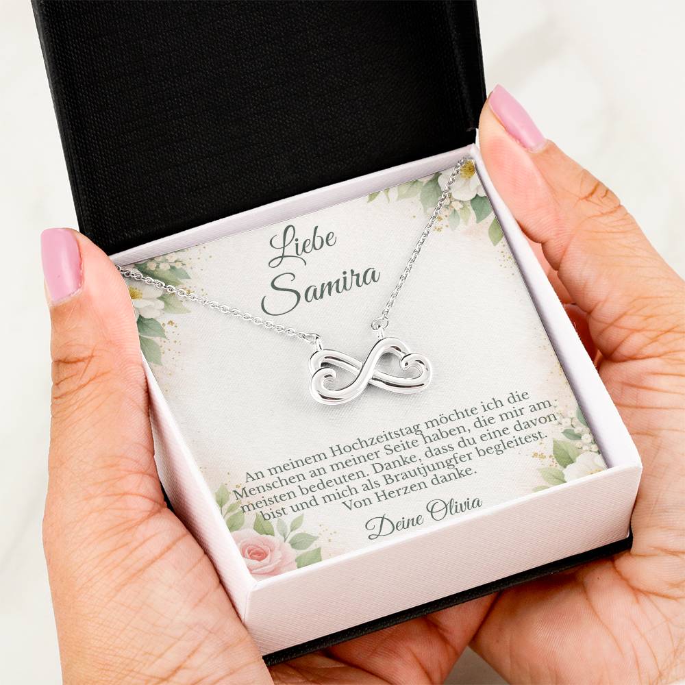 brautjungfer halskette in schmuckbox