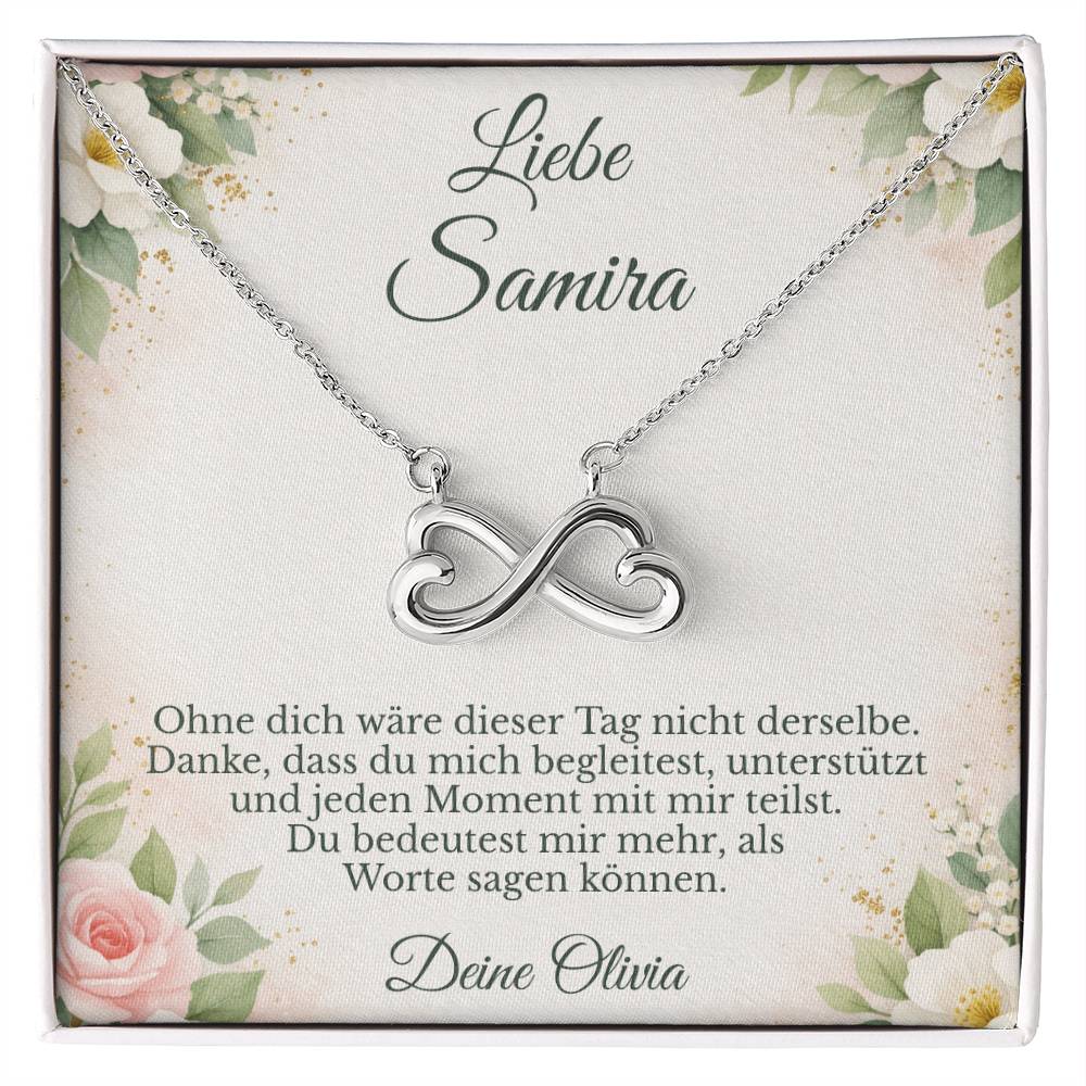 brautjungfer schmuck geschenk mit halskette und karte