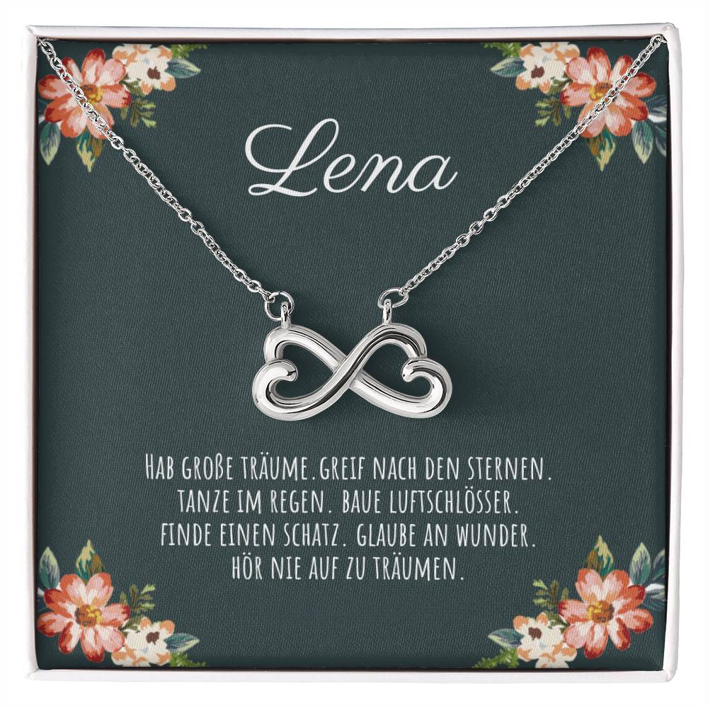 'Hör nie auf zu träumen' Vereinte Herzen Halskette