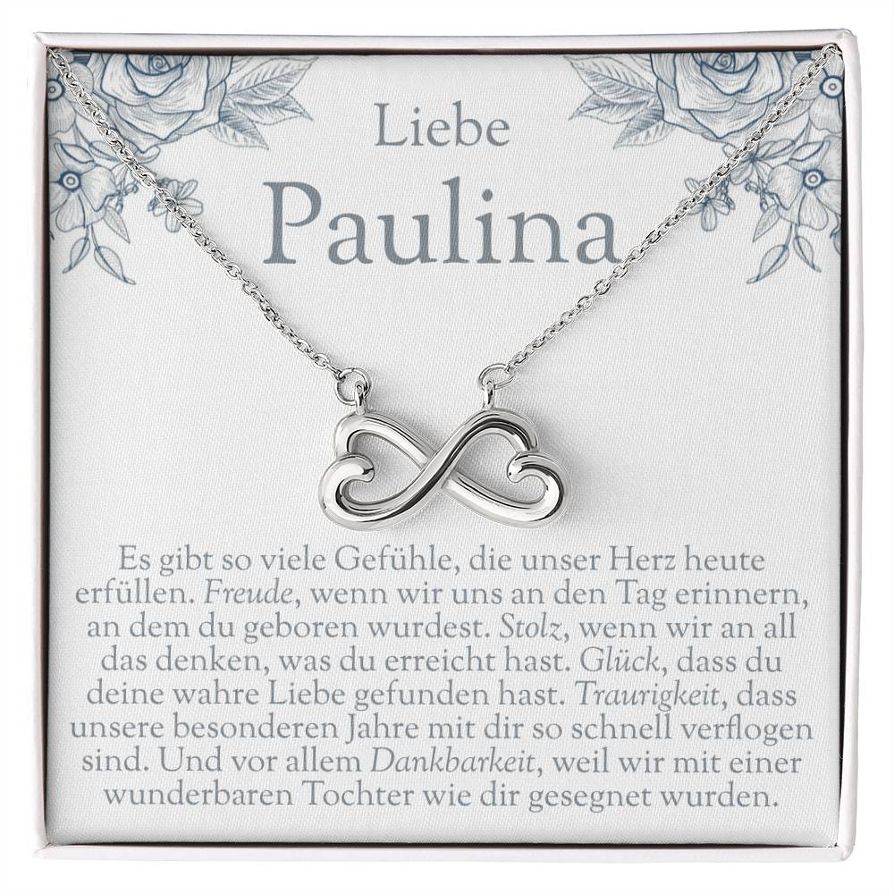 Schmuckbox mit Halskette und personalisierter Karte für Tochter