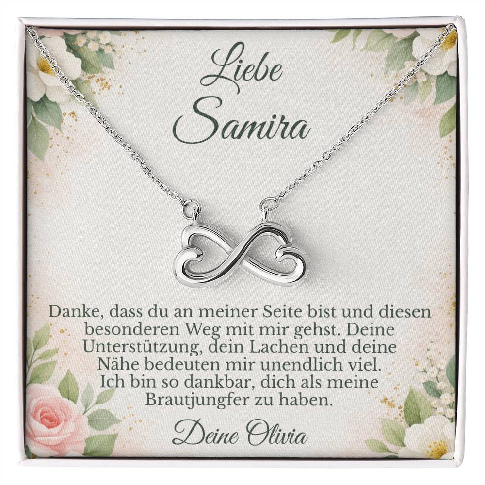 brautjungfer schmuck geschenk mit halskette und karte