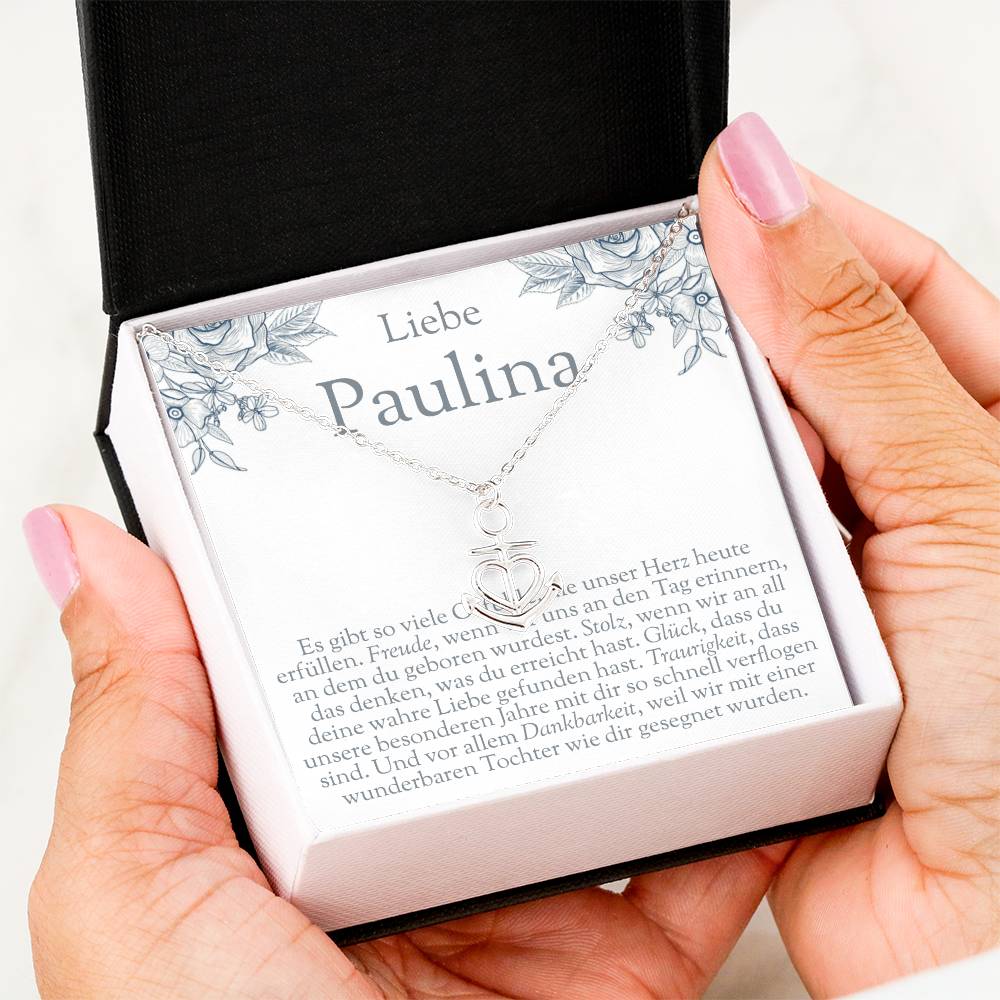 Halskette Geschenk für Tochter mit persönlicher Karte und Schmuckbox