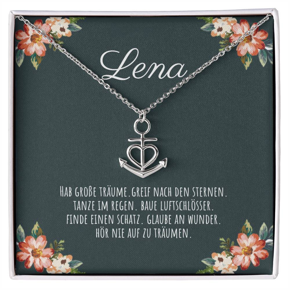 'Hör nie auf zu träumen' Ankerliebe Halskette