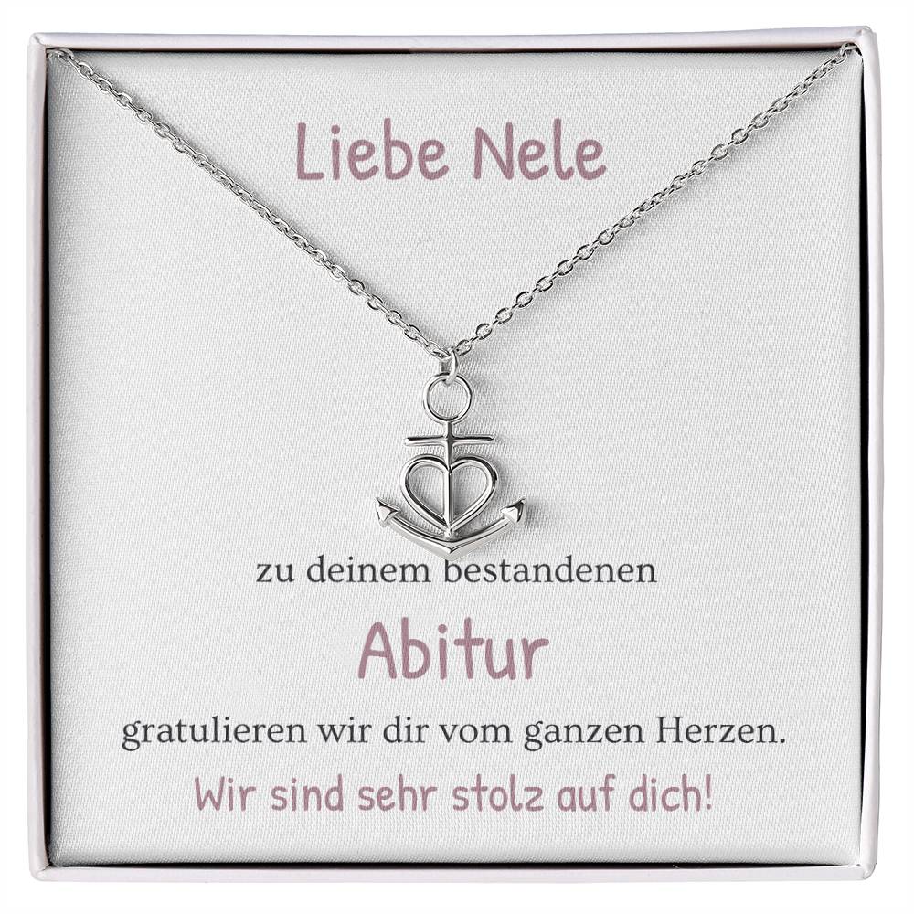 Abitur Geschenk Freundin – edle Halskette mit Karte und Box