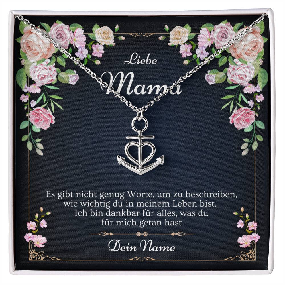 Schmuckgeschenk für Mama – Halskette mit Zirkonia-Anhänger in edler Geschenkbox